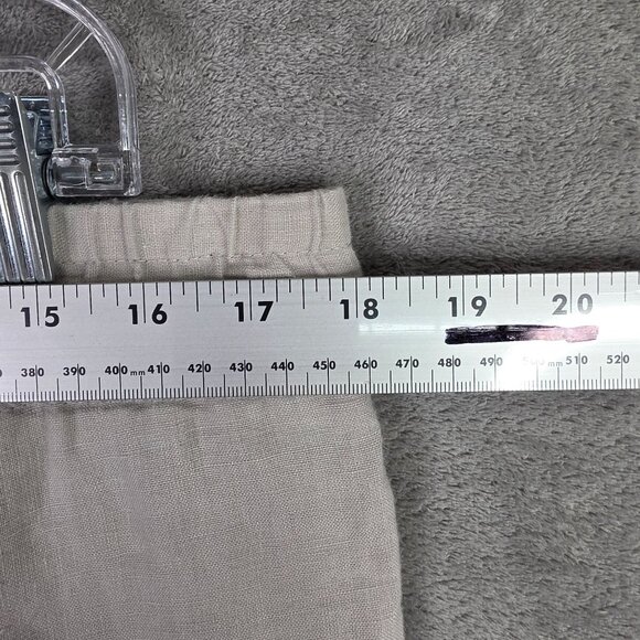 Womens Company Ellen Tracy Beige 100% Linen Pants Drawstring Elastic Hem Size M - Picture 7 of 10